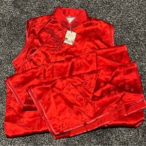 NWT Sleeveless Red Chinese Qipao Dress